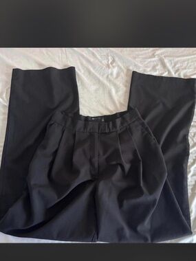 ASOS black high-waisted wide-leg trousers Size 8 Tall